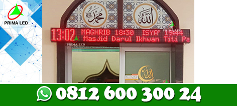 Pemasangan running text di masjid darul ikhwan titipapan